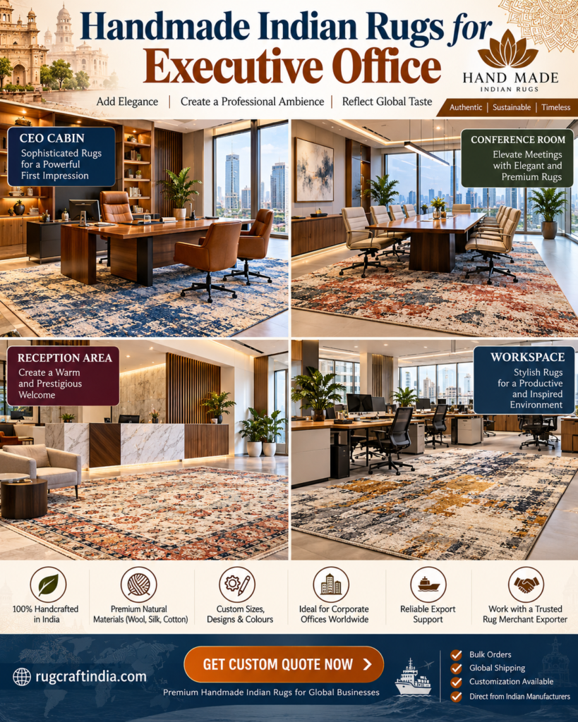 Handmade Indian Rugs for Executive Offices