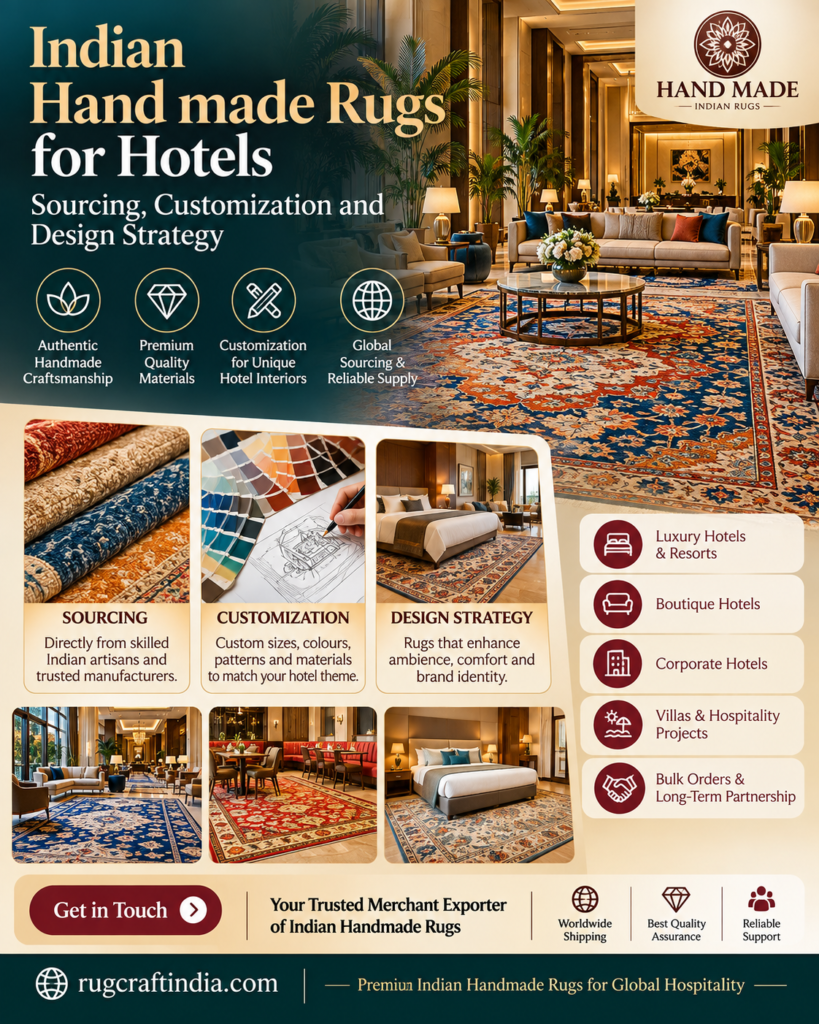 Indian Hand made rugs for hotels: Sourcing, Customization and Design Strategy